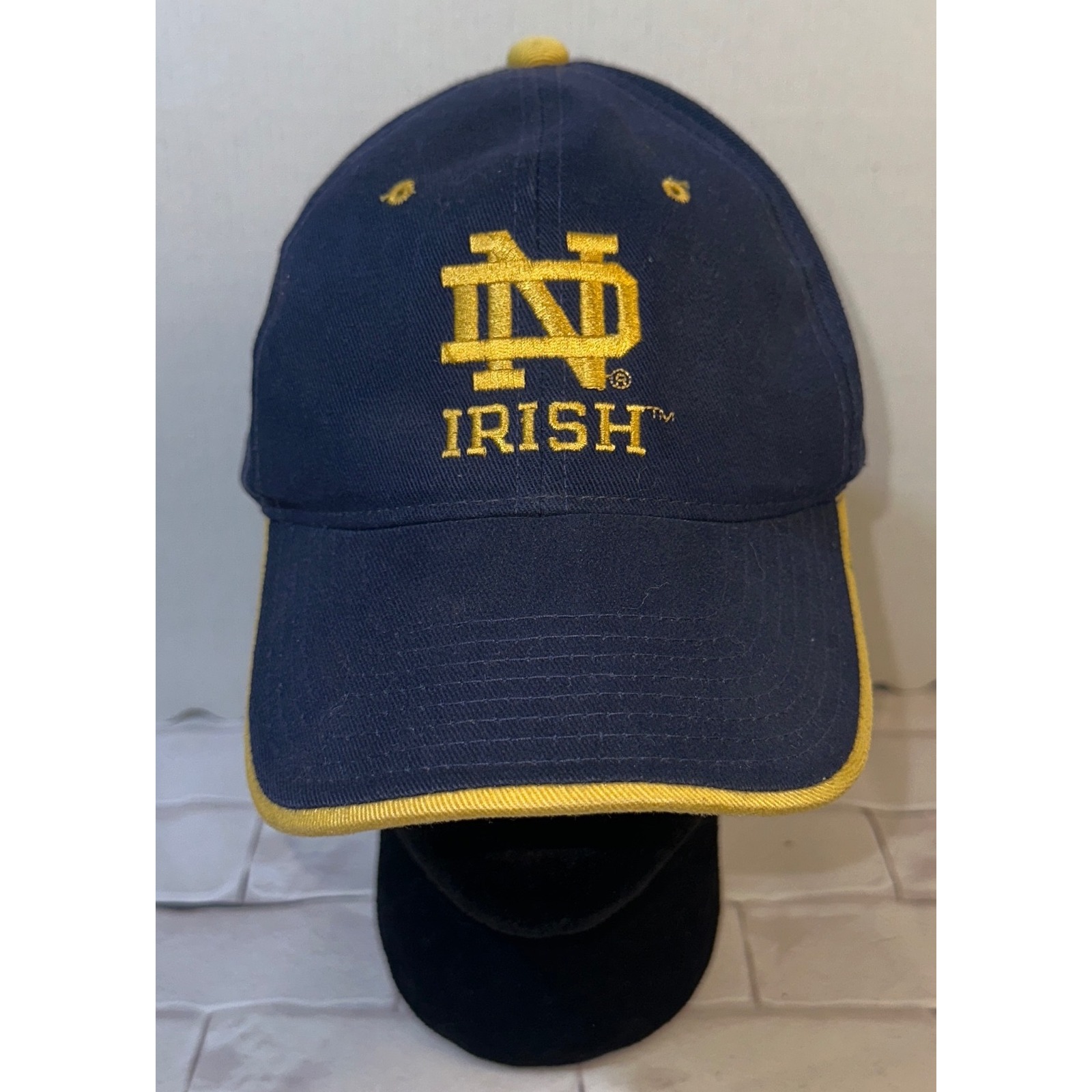 Signatures Notre Dame Fighting Irish Navy Blue Gold Adjustable Baseball Hat Cap